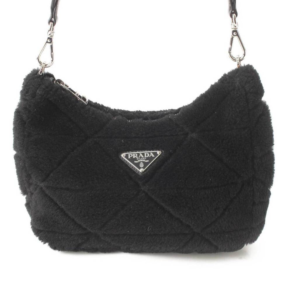 Prada Mouton Black Fur Bag Shoulder